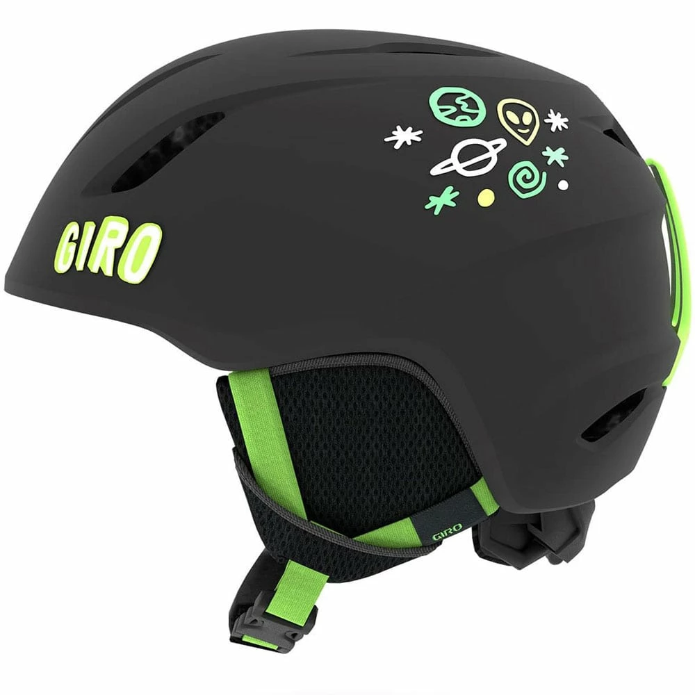 Giro Launch Skihelm Matte Black/Bright Green Alien Kinder