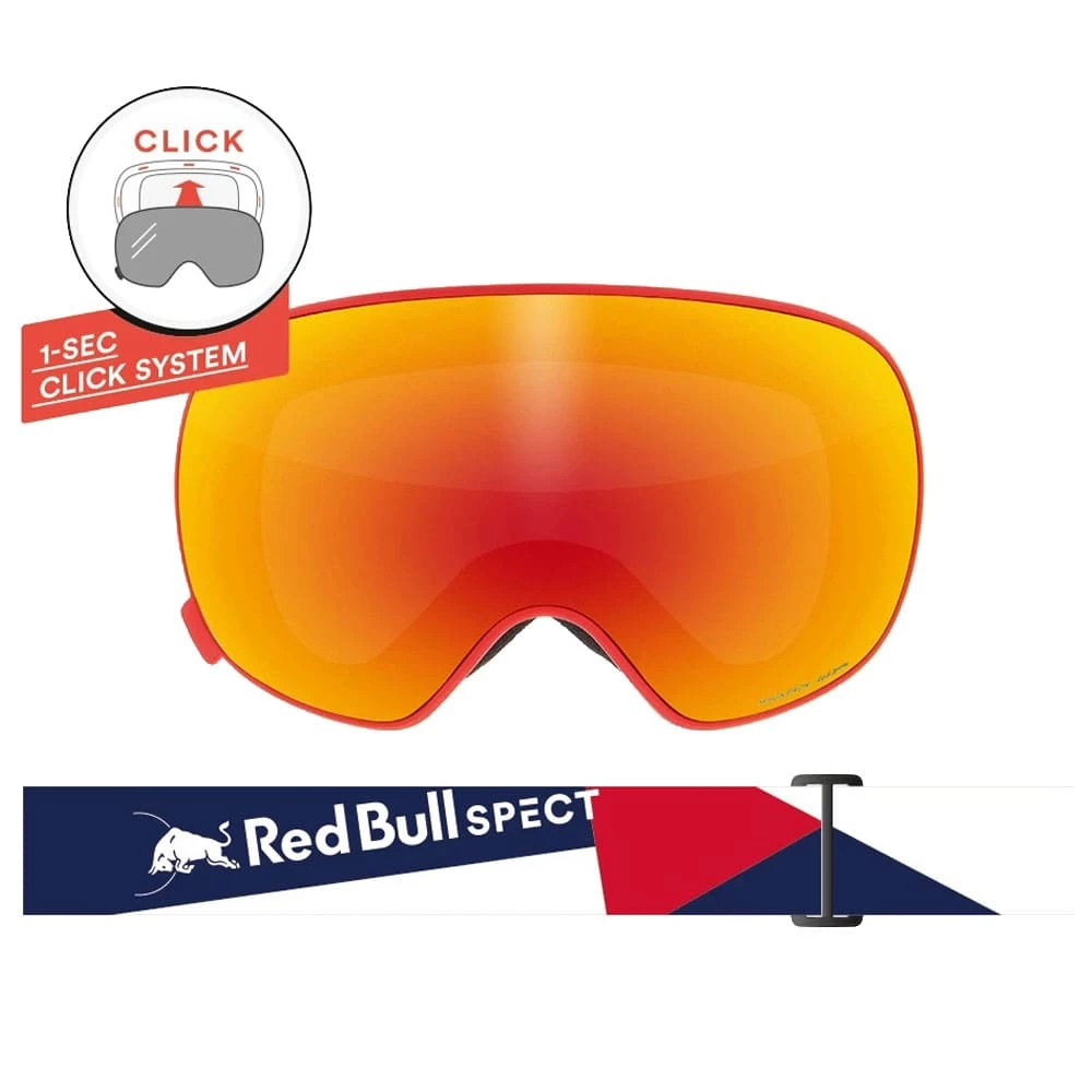 Red Bull SPECT Eyewear Magnetron Skibrille Red/Red Snow-Brown + Cloudy Snow Damen, Herren – Bild 2