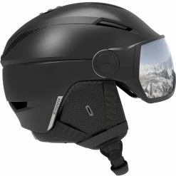 Salomon Pioneer Visor Skihelm Black/Silver Uni Herren